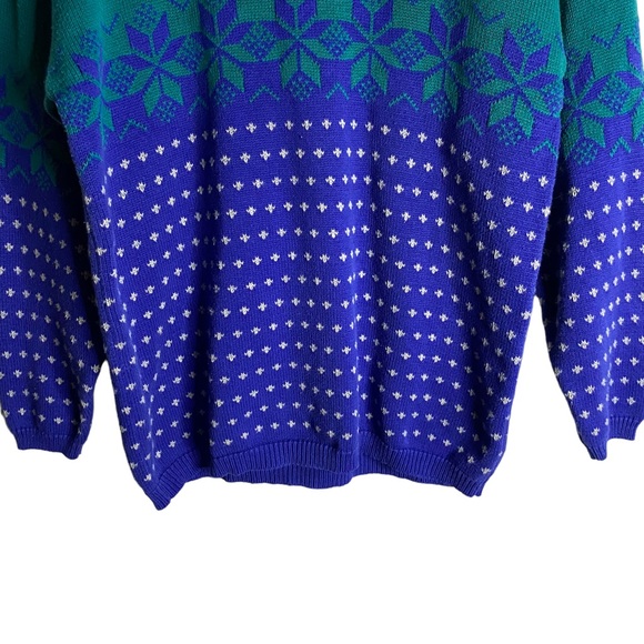 Leigh Morgan Women's Fair Isle Print Crewneck Knit Sweater - Picture 3 of 6